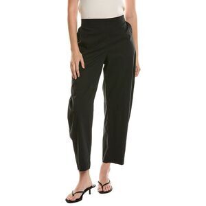 Anne Klein Womens  Pull-On Barrel Leg Poplin Pant, Black